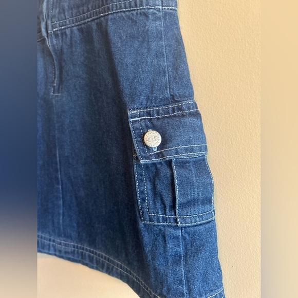 Vintage Faded Glory Romper Dress, Floral Denim, Size 24 mo - Picture 5 of 8